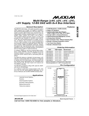 MAX199 数据手册首页