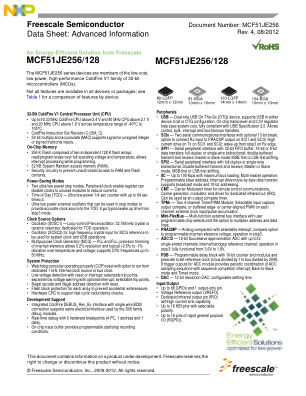MCF51JE256 数据手册首页