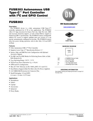 FUSB303 datasheet cover page