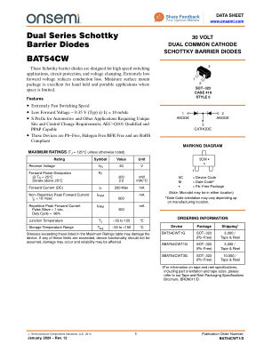 BAT54CWT1 数据手册首页