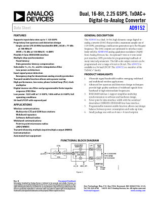 AD9152 datasheet cover page