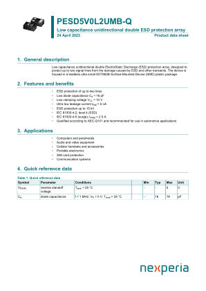 PESD5V0L2UMB-QYL datasheet cover page