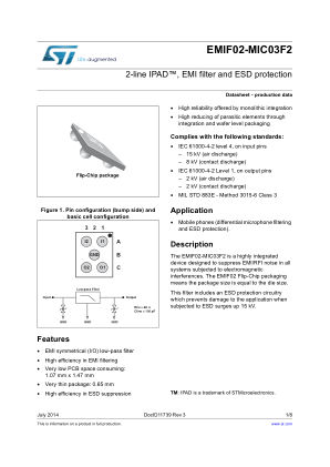 EMIF02-MIC03F2 数据手册首页