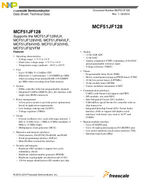 MCF51JF128 数据手册首页