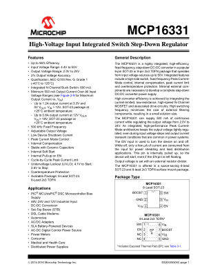MCP16331T-E 数据手册首页