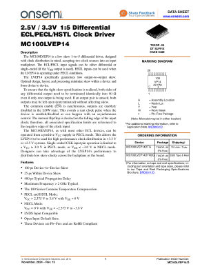 MC100LVEP14 数据手册首页