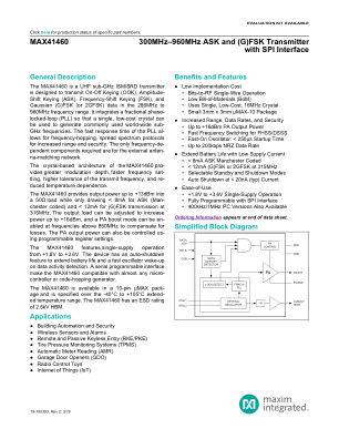 MAX41460 datasheet cover page