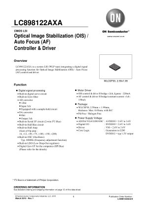 LC898122AXA datasheet cover page