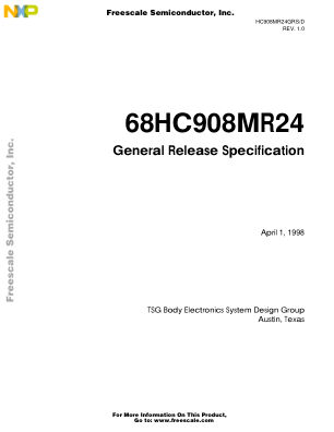 HC908MR24GRS datasheet cover page