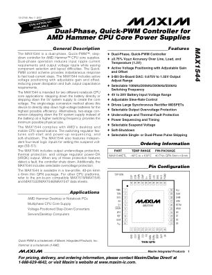 MAX1544 datasheet cover page