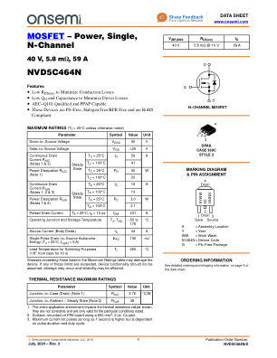 NVD5C464N 数据手册首页