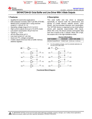 SN74HCT244-Q1 数据手册首页