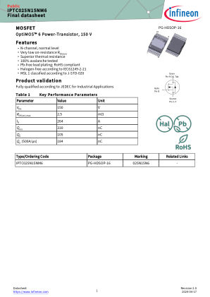 IPTC025N15NM6 数据手册首页