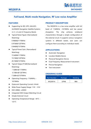 MS2691A datasheet cover page