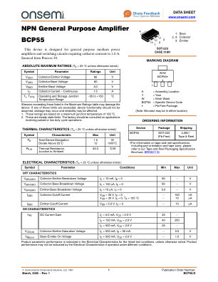 BCP55 datasheet cover page