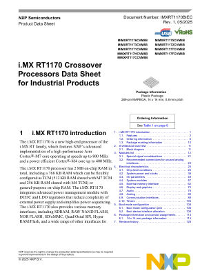 IMXRT1170BIEC 数据手册首页