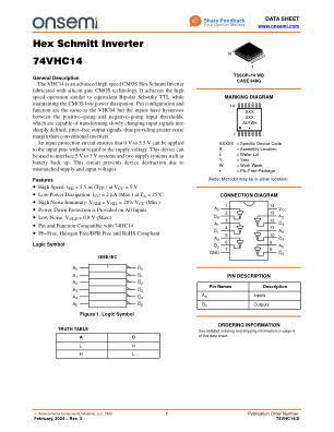 74VHC14 datasheet cover page
