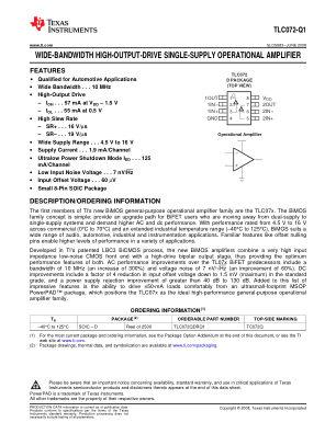 TLC072-Q1 datasheet cover page