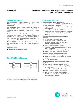MAX96709 datasheet cover page