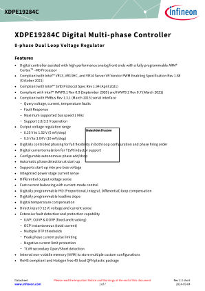 XDPE19284C-0000 datasheet cover page