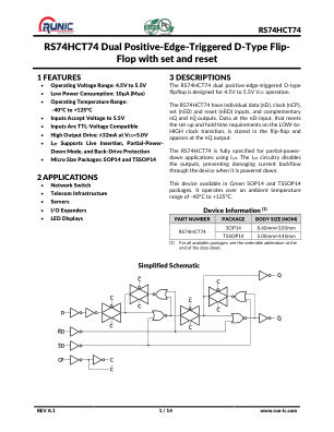 RS74HCT74 数据手册首页