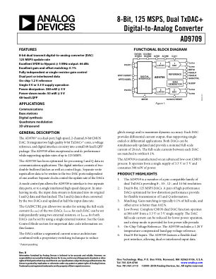 AD9709 datasheet cover page