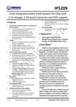 IP5209 数据手册首页