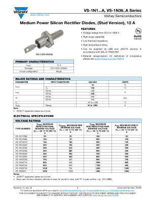 VS-1N1199A datasheet cover page
