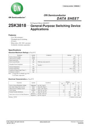 2SK3818 datasheet cover page