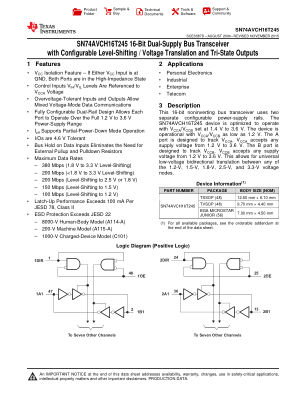 SN74AVCH16T245 datasheet cover page