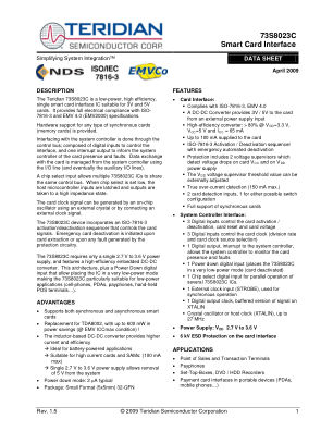 73S8023C datasheet cover page