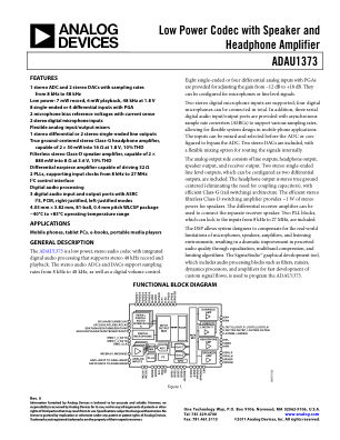 ADAU1373 数据手册首页