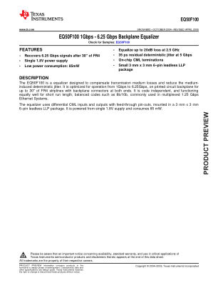 EQ50F100 datasheet cover page