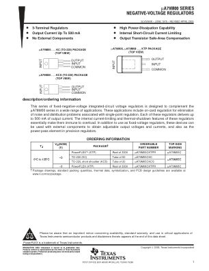 UA79M datasheet cover page
