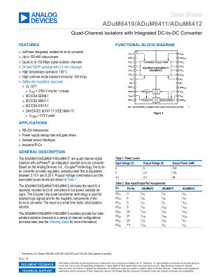 ADUM6410-6411-6412 datasheet cover page