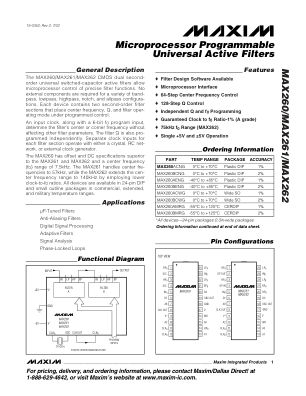 MAX260-MAX262 datasheet cover page