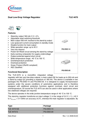 TLE4470 datasheet cover page
