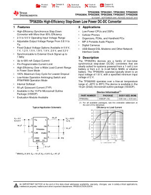 TPS62008 数据手册首页