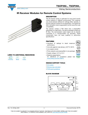 TSOP392 datasheet cover page