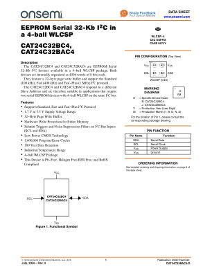 CAT24C32BAC4 数据手册首页