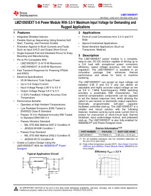 LMZ10505EXT datasheet cover page