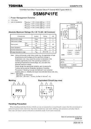 SSM6P41FE 数据手册首页