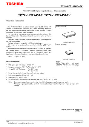 TC74VHCT245AFK datasheet cover page