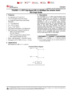 TS3USB31 datasheet cover page