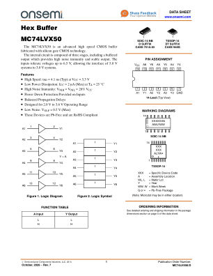 MC74LVX50 数据手册首页