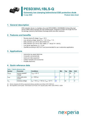 PESD30VL1BLS-QYL datasheet cover page