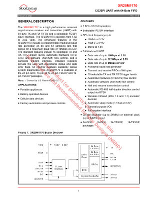 XR20M1170 datasheet cover page