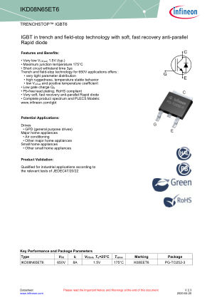 IKD08N65ET6 datasheet cover page
