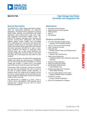MAX16170A datasheet cover page