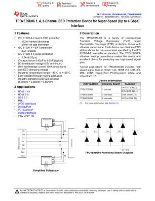TPD6E05U06 datasheet cover page